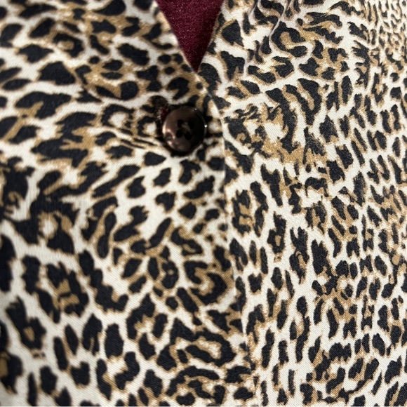 Dalia Collection Shirt Women's med Brown Animal Print Tunic Blouse Rayon - Picture 3 of 11